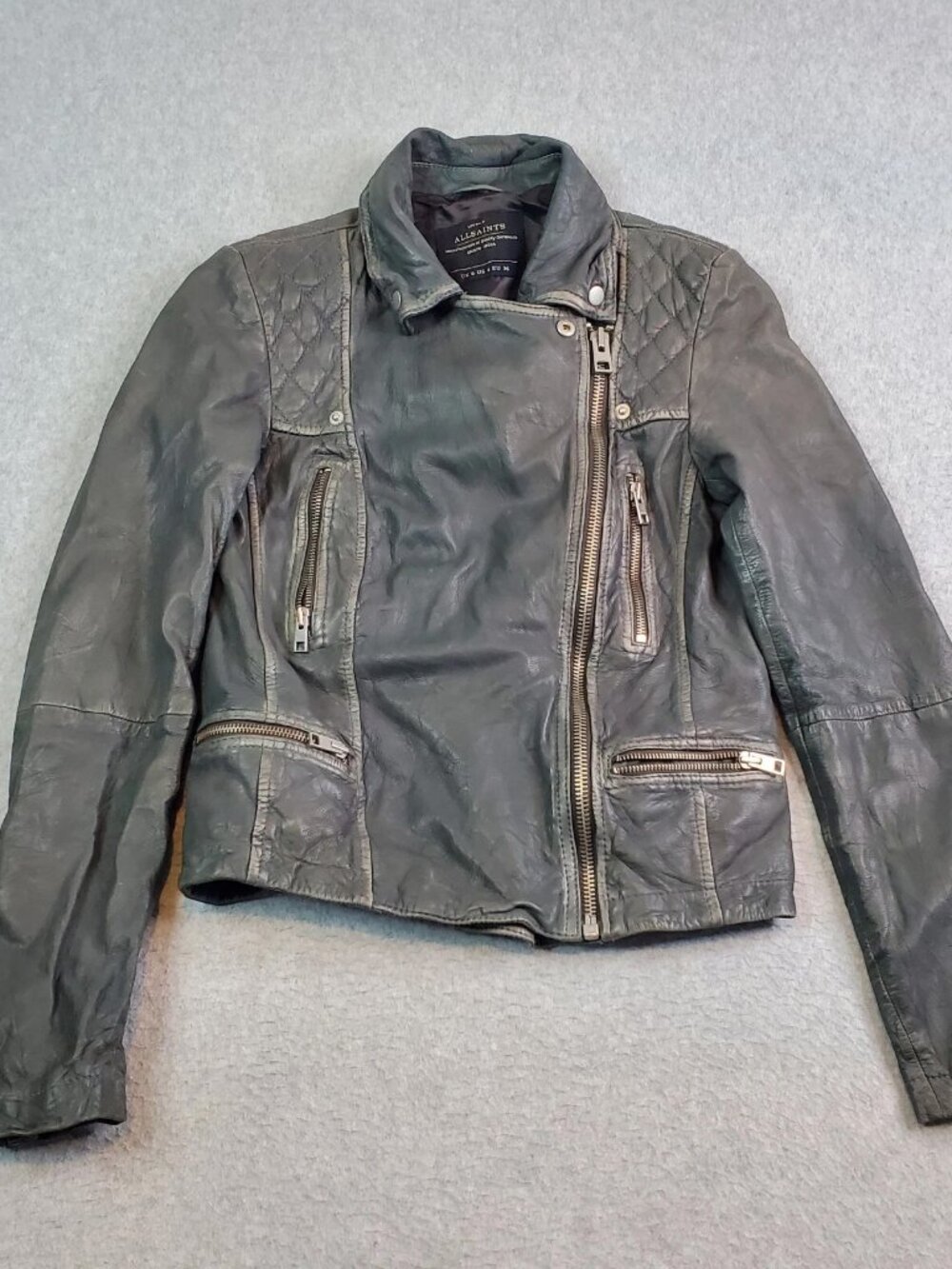 AllSaints Cargo Leather Biker Jacket